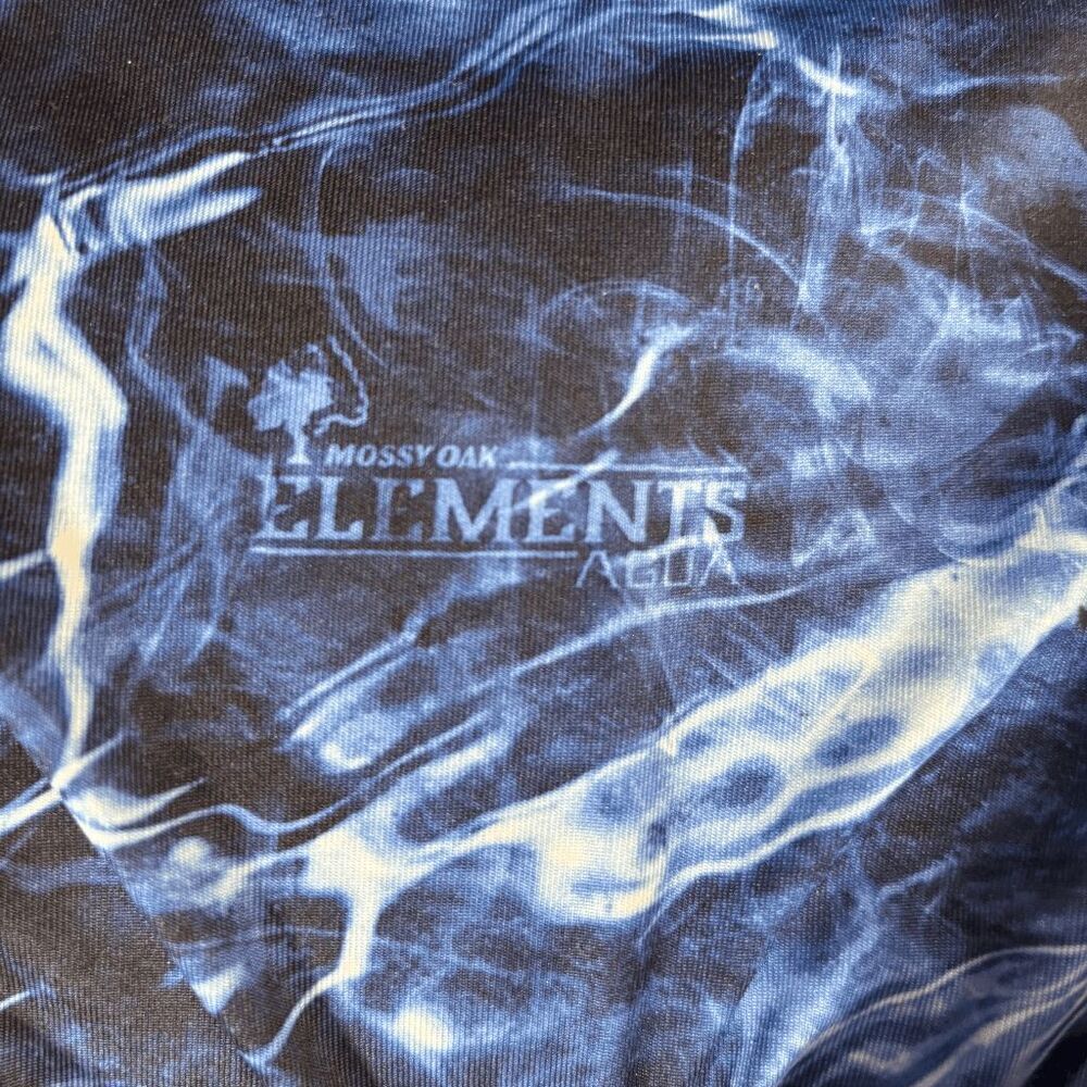 MOSSY OAK FISHING Elements Agua Long Sleeve Shirt Blue Size Medium EUC - Picture 4 of 4